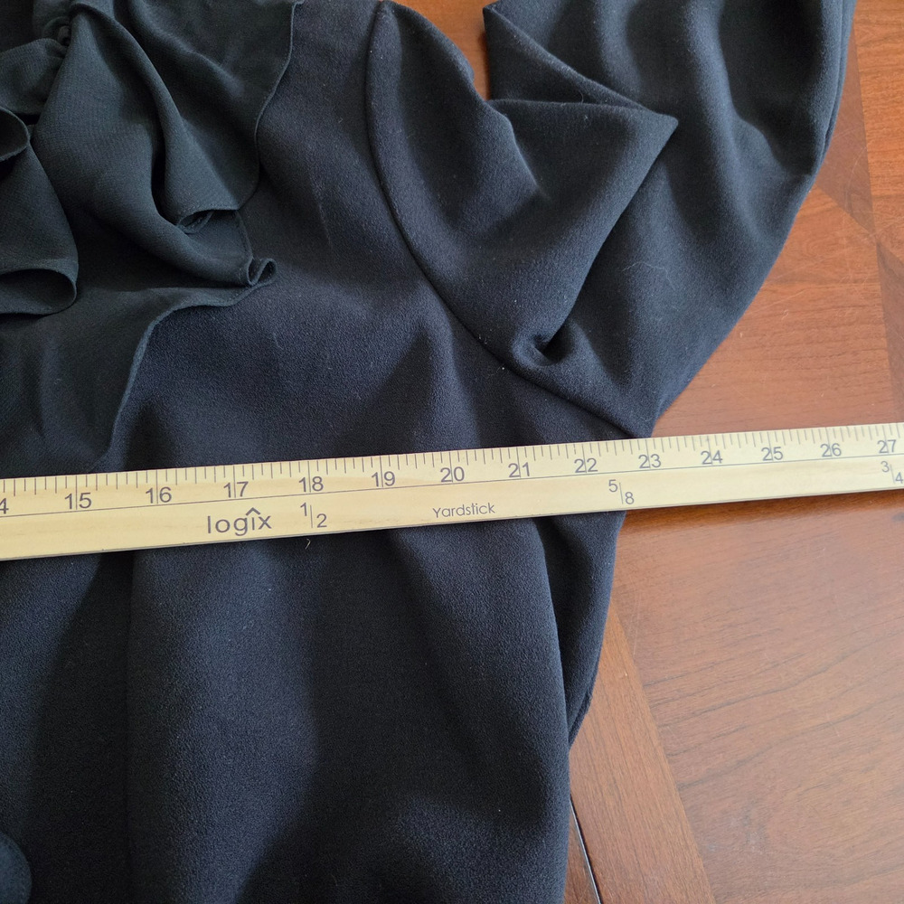 Marc Bouwer NWT Womens XL Black Blouse Convertible Ruffle Top Detachable Collar - Picture 9 of 16